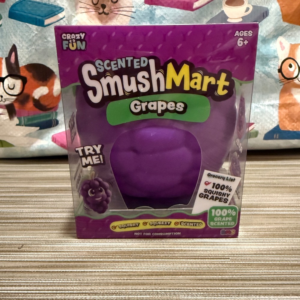 Crazy Fun Scented SmushMart Grapes Squishy Toy Purple Fidget Toy Ages 6+